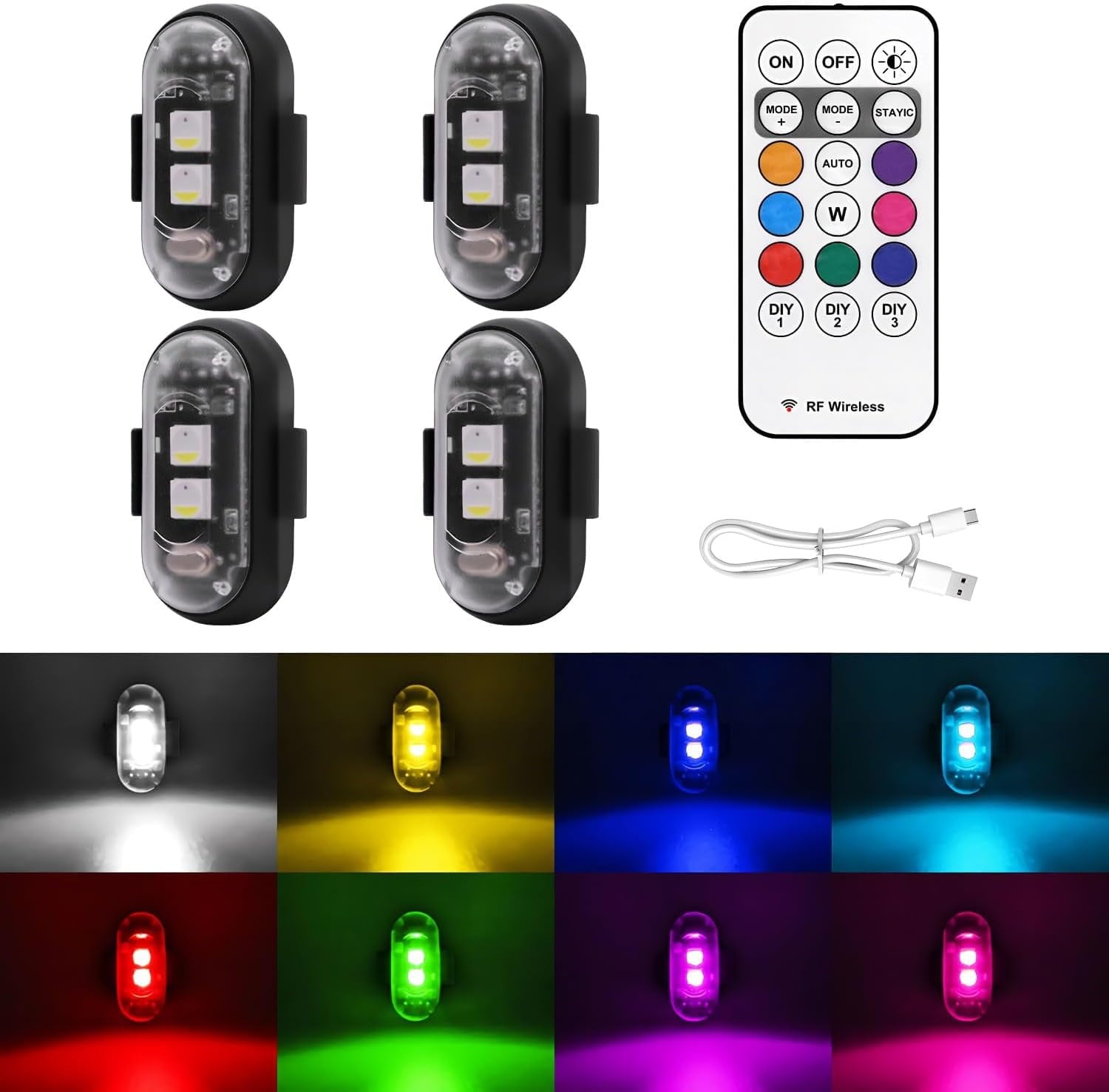 Waterproof magnetic LED warning light set all car doors