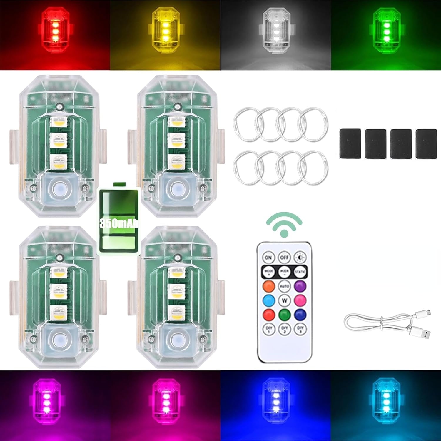 USB rechargeable magnetic LED warning lights for car doors