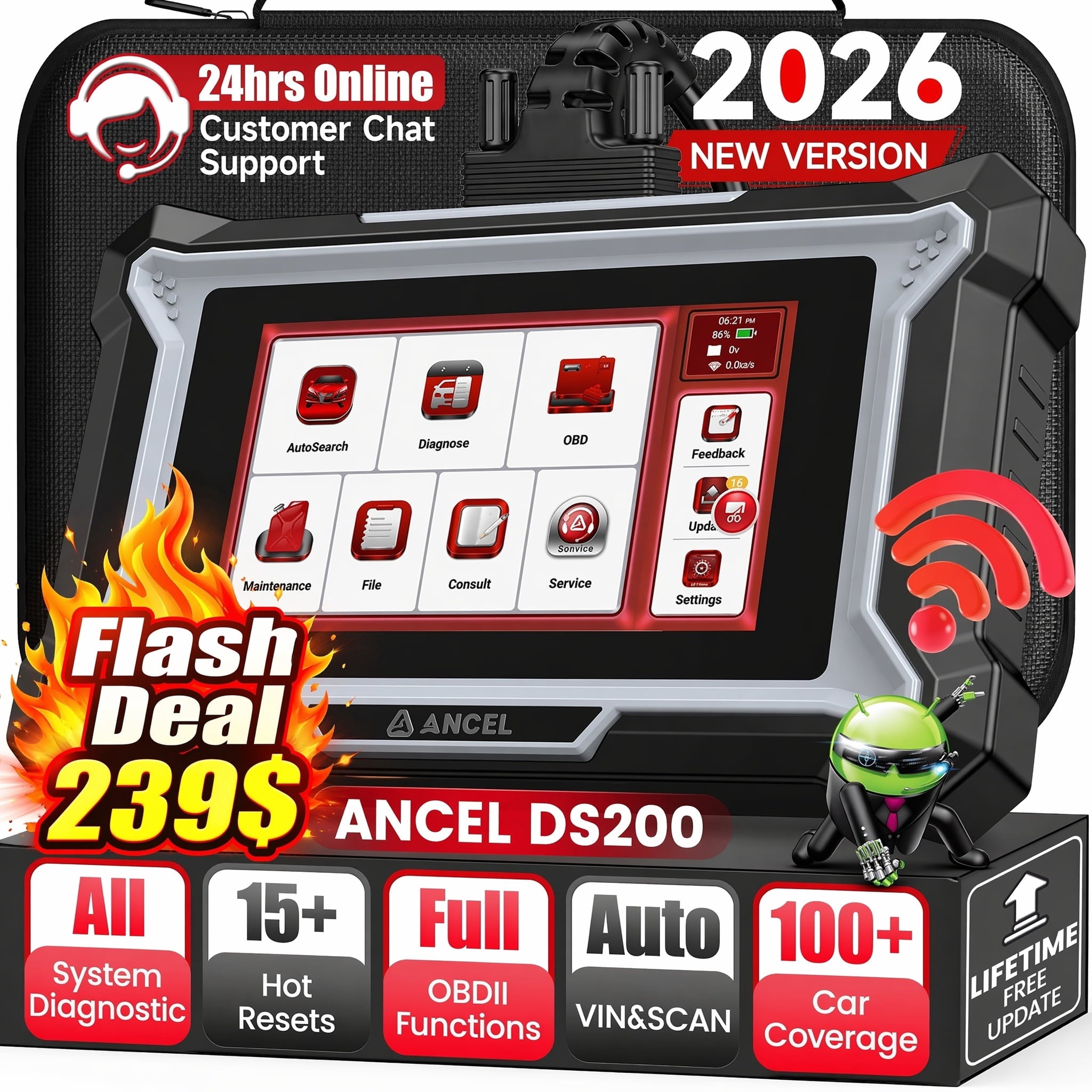 Wireless OBD2 full system scanner