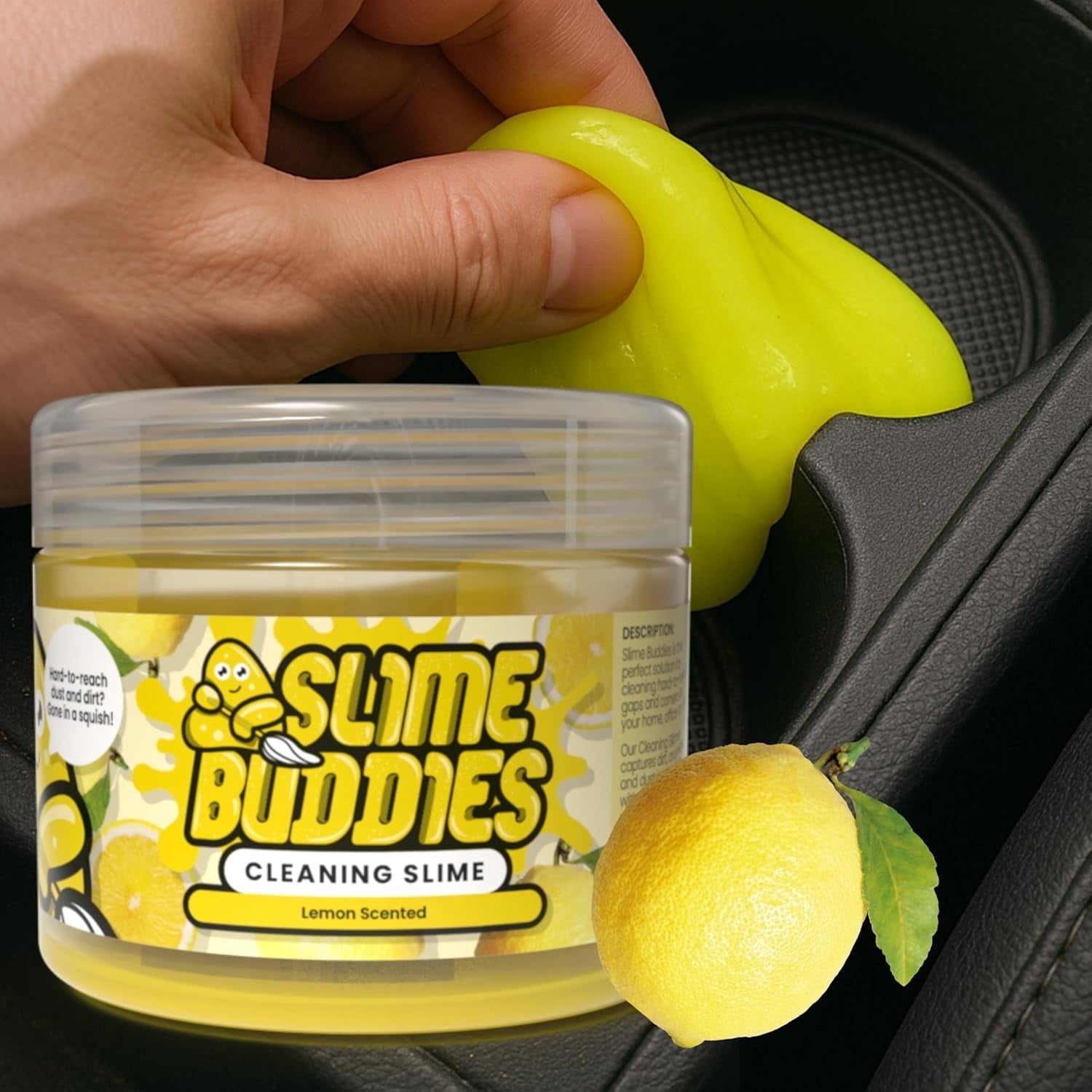 Lemon scented car cleaning gel putty