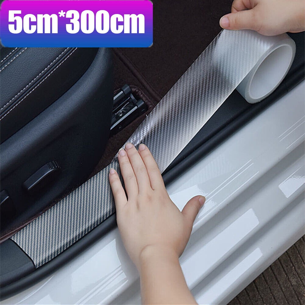 Carbon fiber door sill protector vinyl wrap film