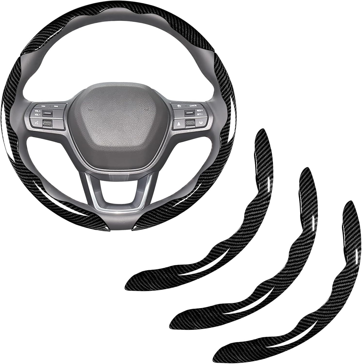 Leather Steering Wheel Cover — Universal Fit 14.5"–15", Anti-Slip Breathable Grip