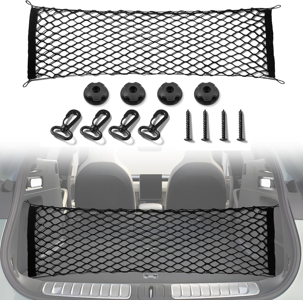 Elastic trunk cargo net for SUV cars and trucks
