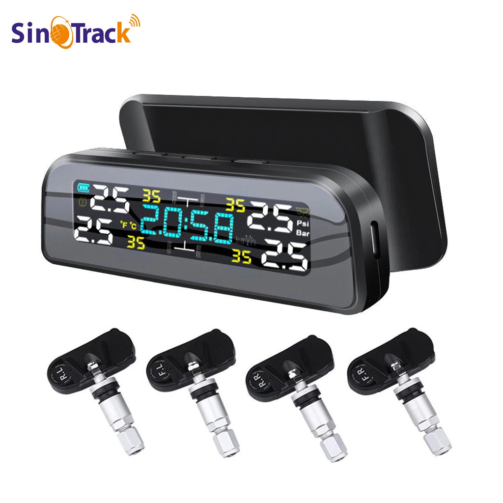 Wireless Tire Pressure Monitor — 4-Sensor TPMS, LCD Display & Auto Alert
