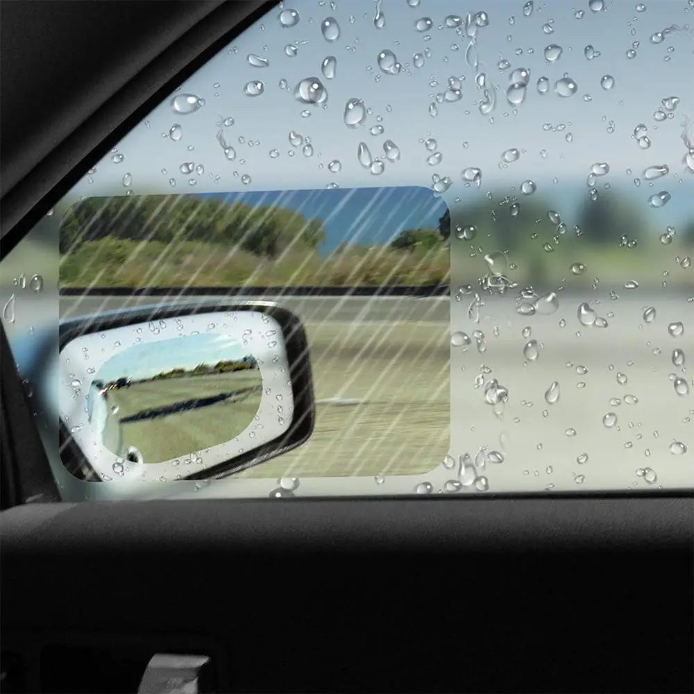 Anti-Fog Rearview Mirror Film — Clear Vision in Rain & Fog (2-Pack)
