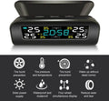 Wireless Tire Pressure Monitor — Solar TPMS with 4 Sensors & LCD Display — view 2
