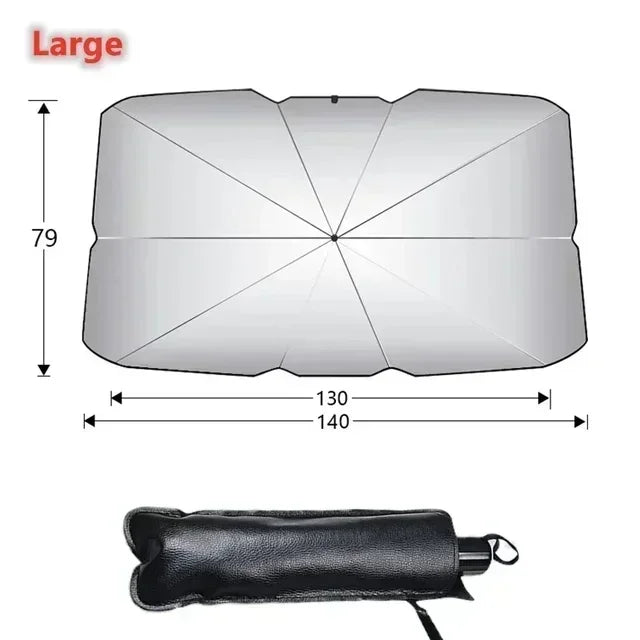 Interior Windshield Sun Shade — Umbrella Style, Summer Heat Protection