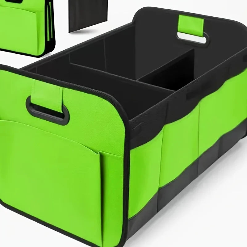 Collapsible Car Trunk Organizer — Heavy-Duty 3-Compartment Storage with Non-Slip Base