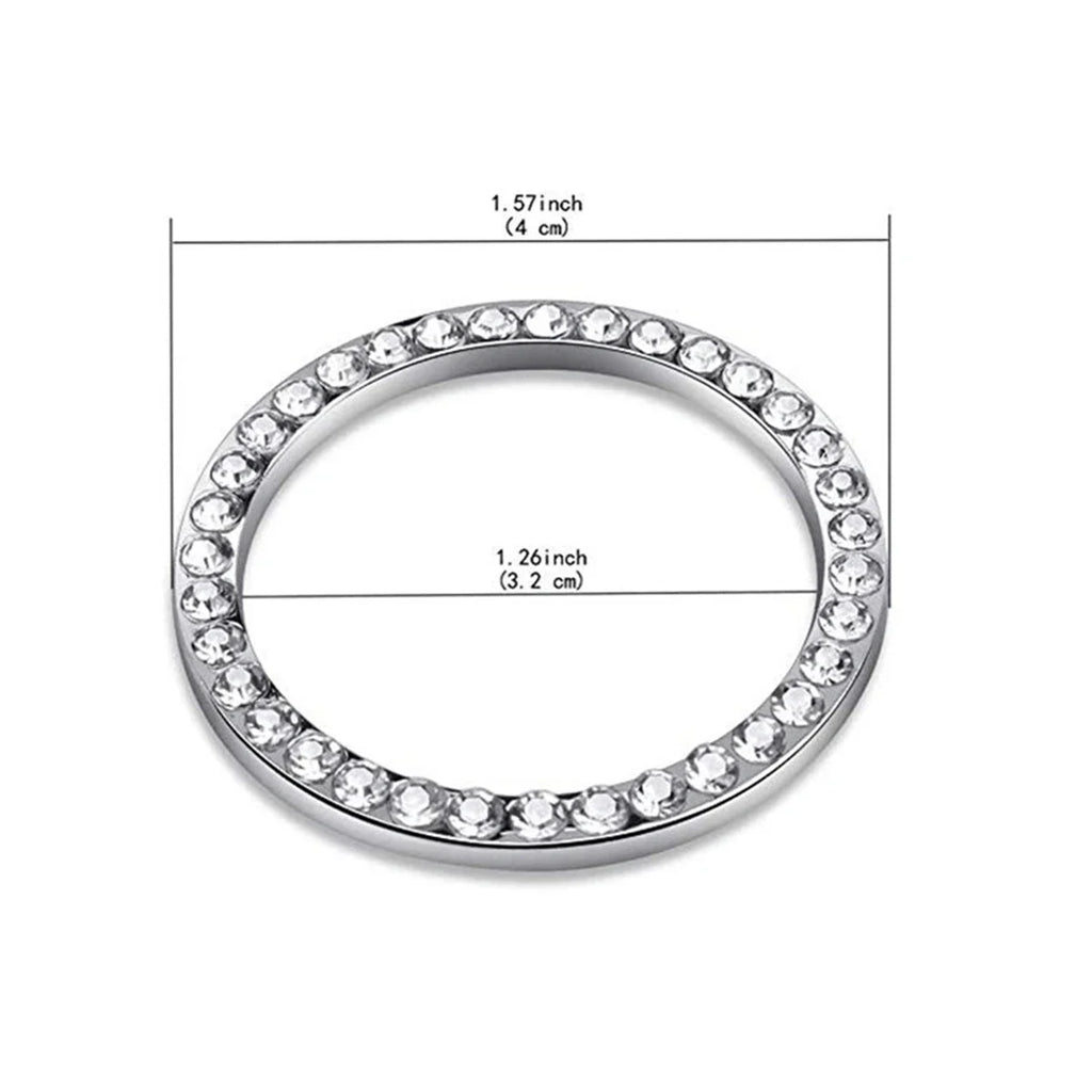 New Car One-key Start Button Decoration Ring with Diamond Rhinestone Circle Start Stop Switch Ring Car Interior Accessories