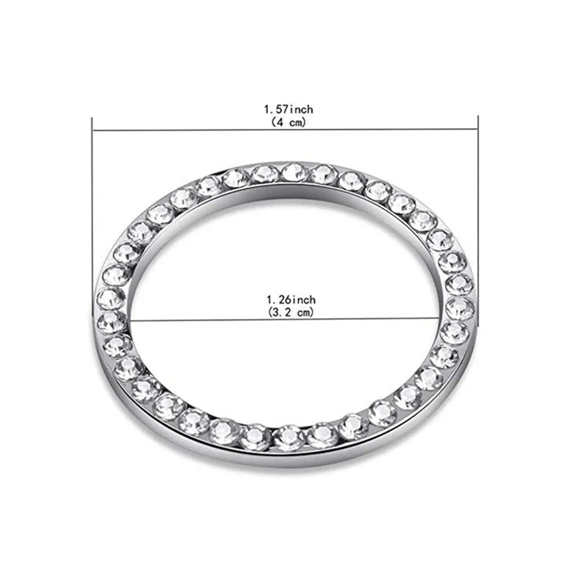 New Car One-key Start Button Decoration Ring with Diamond Rhinestone Circle Start Stop Switch Ring Car Interior Accessories