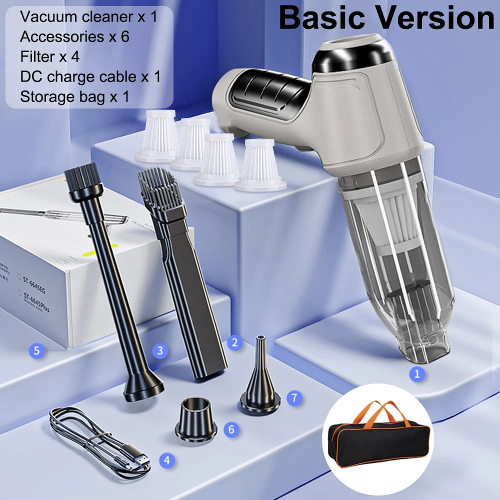 Cordless Car Vacuum — 95,000PA High Suction, 2-in-1 Blower & Vacuum
