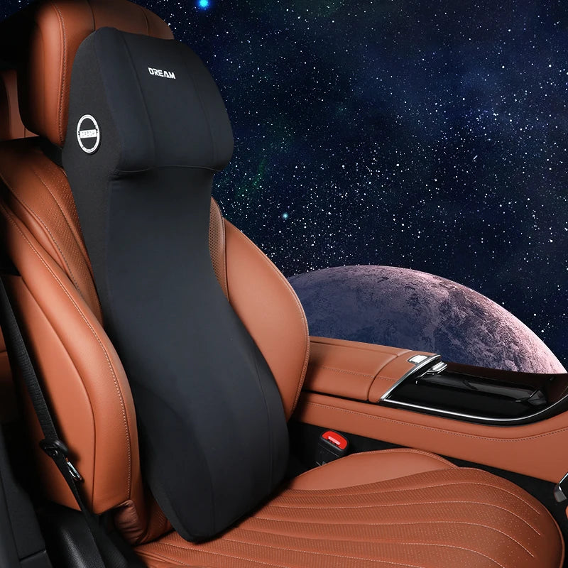 Memory Foam Car Headrest Lumbar Support Neck Pillow Back Cushion Seat Waist Car Interior Accessories for Comfortable Travel
