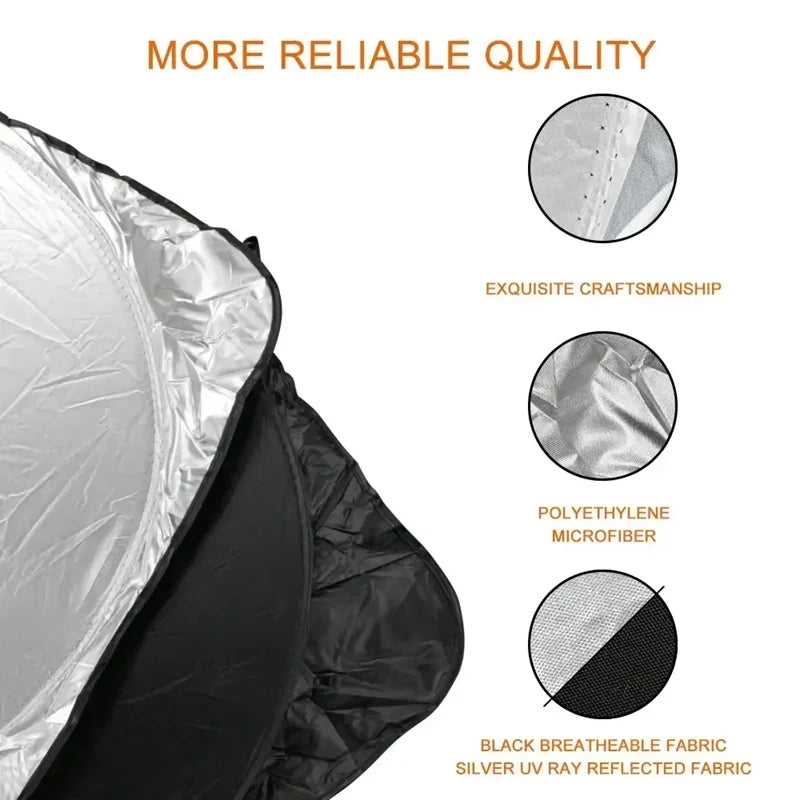 Car Windshield Sun Shade — Anti-UV Visor Cover, Foldable Parasol