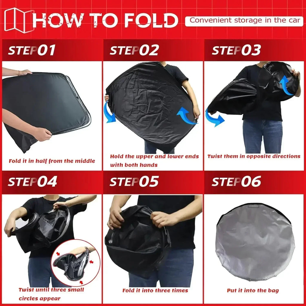 Durable Foldable Car Sun Shield — Windshield UV & Heat Protection
