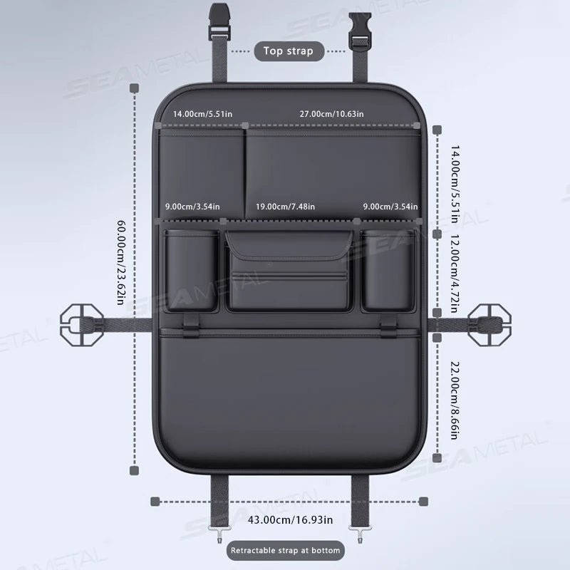 Backseat Car Organizer & Kick Mat — Waterproof with Tablet Holder, Kids & Family Road Trips