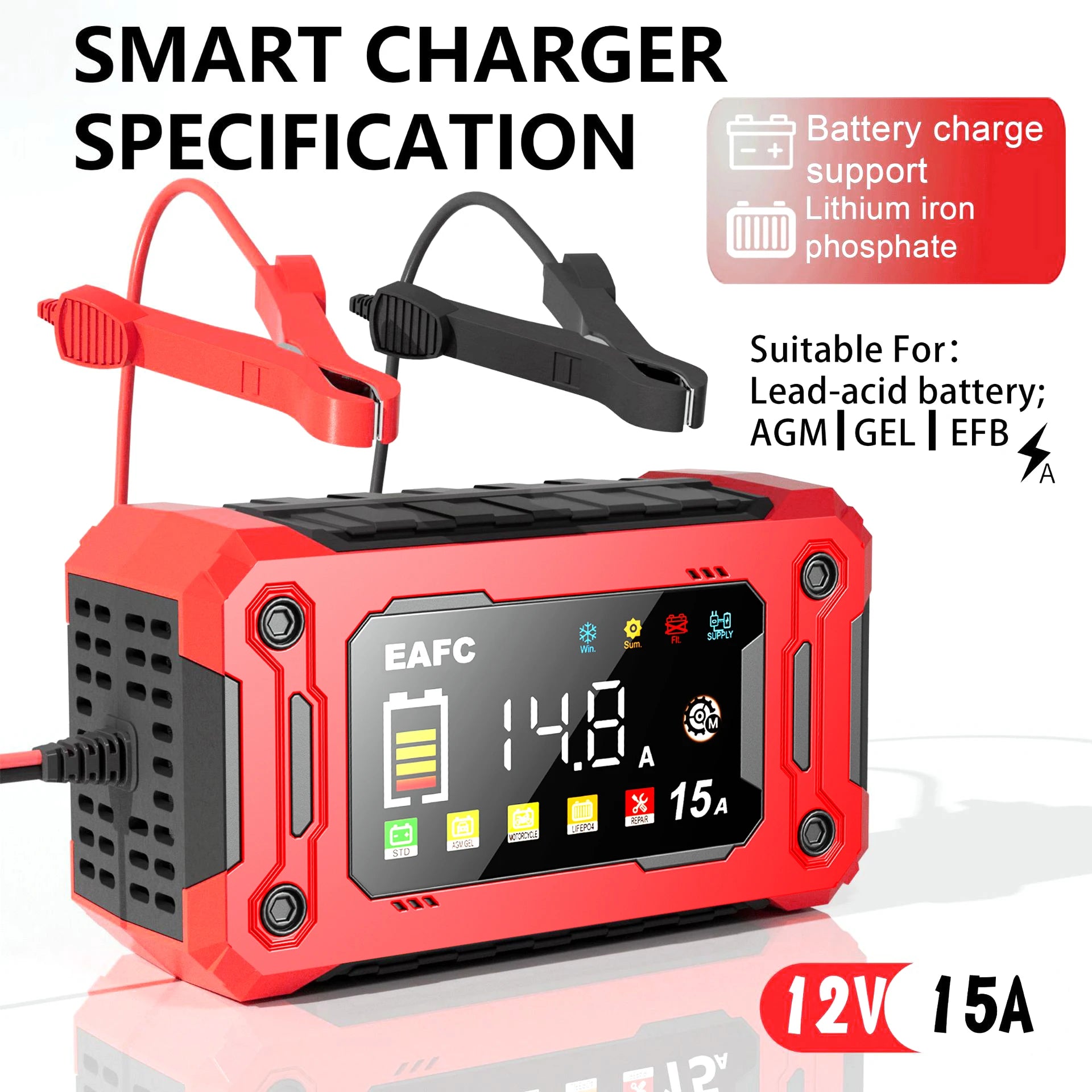 Portable Car Jump Starter/Battery charger 15A/8A — Pocket-Sized  Power Bank