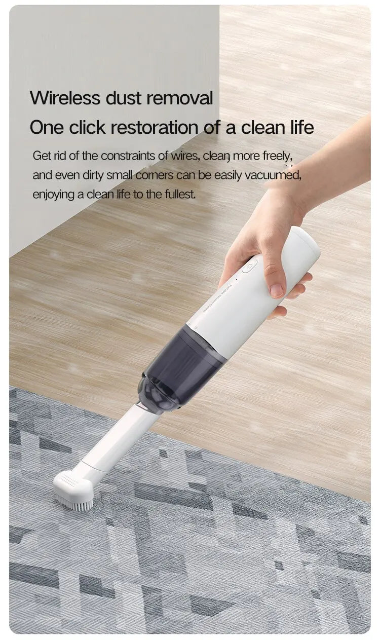 Rechargeable Mini Car Vacuum — Powerful Suction, USB Charging