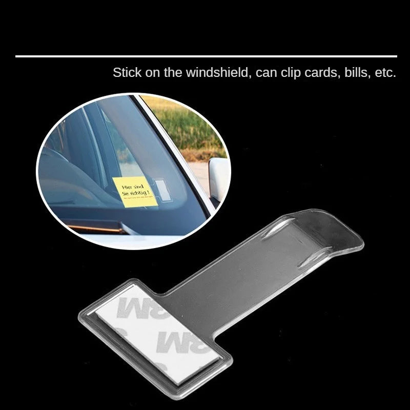 Car Windshield Parking Permit Holder — Self-Adhesive Clear Clip