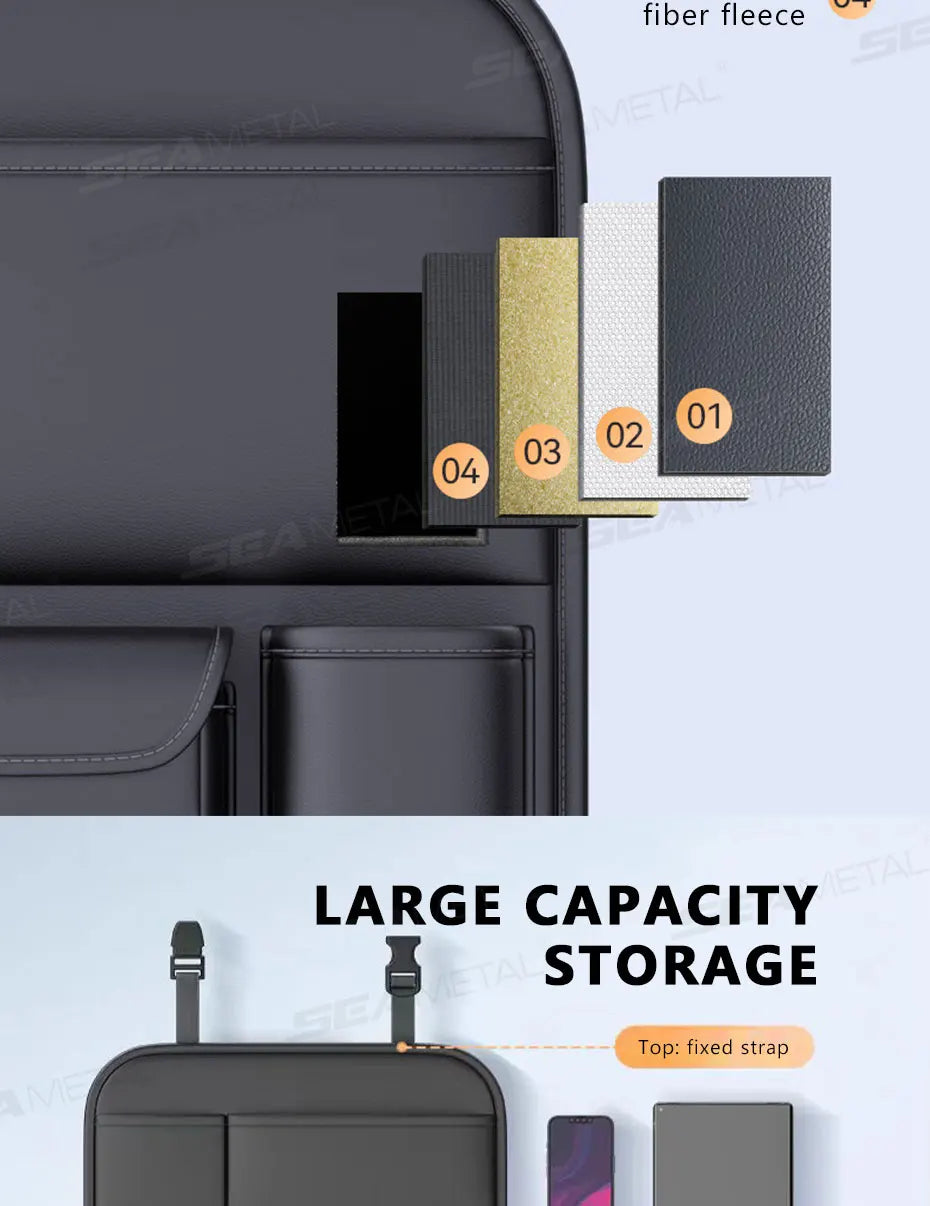 Backseat Car Organizer & Kick Mat — Waterproof with Tablet Holder, Kids & Family Road Trips