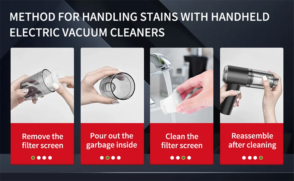 Handheld Car Vacuum — 15,000PA Cordless, Blow & Suction, Multiple Nozzles