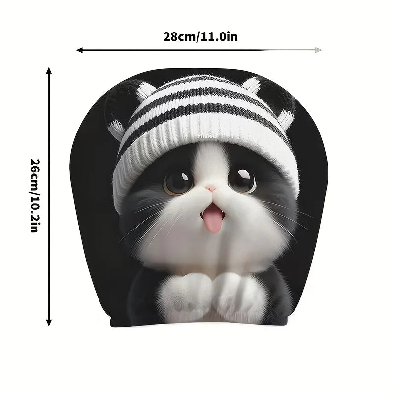2pcs Cute Striped Knitted Car Headrest Covers Polyester Universally Applicable Long-Distance Travel and Driving Car Accessories