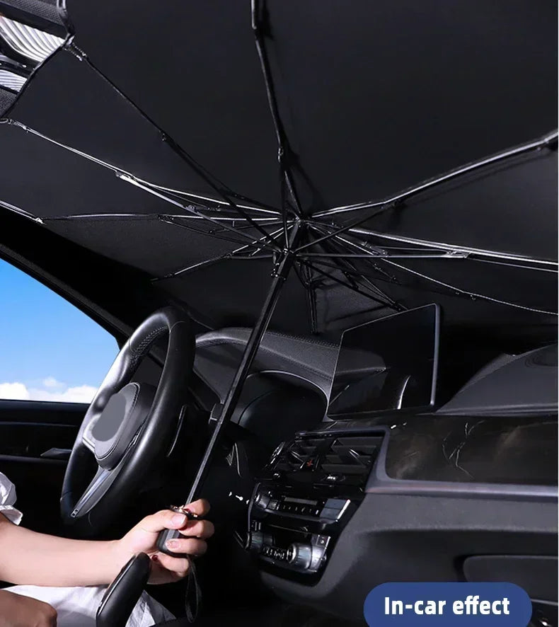 Interior Windshield Sun Shade — Umbrella Style, Summer Heat Protection