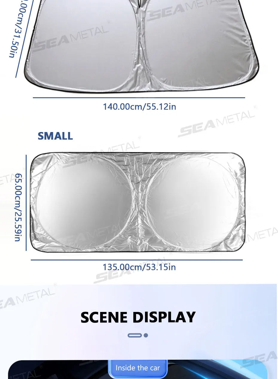 Foldable Windshield Sun Shade — 99% UV Block, Keeps Car Cool | Standard & XL SUV Sizes