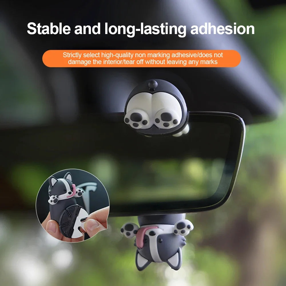 Car Pendant Cute Swinging Dog Auto Rearview Mirror Hanging Ornaments with Interior Decoraction Accessories for Girl Gifts