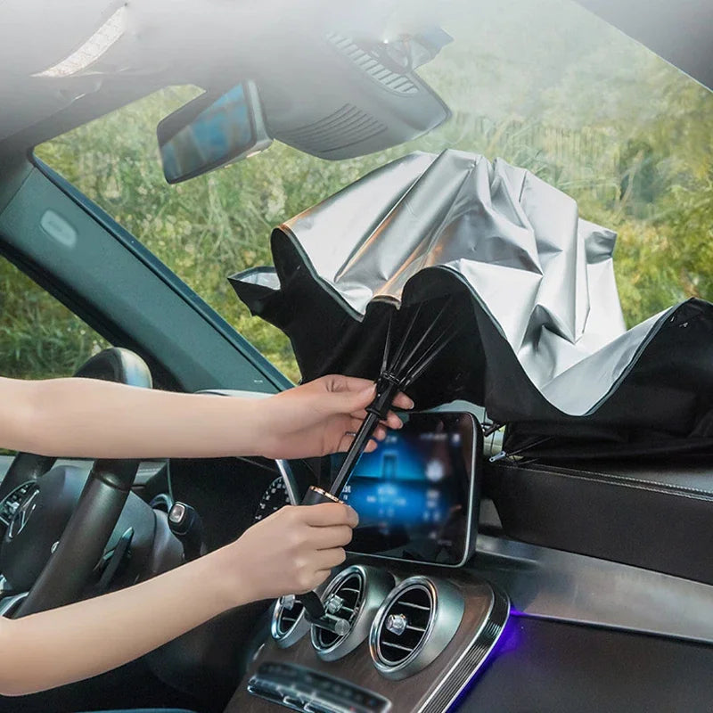 Foldable Reflective Windshield Sun Shade — Universal Fit, Most Cars & SUVs