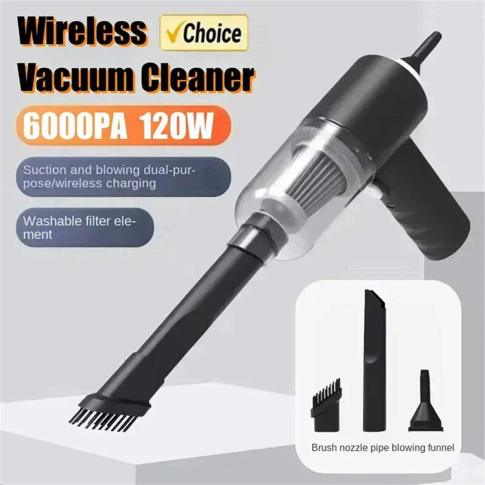 Combo USB-Charged Car Vacuum — Home & Auto High-Power Cleaning