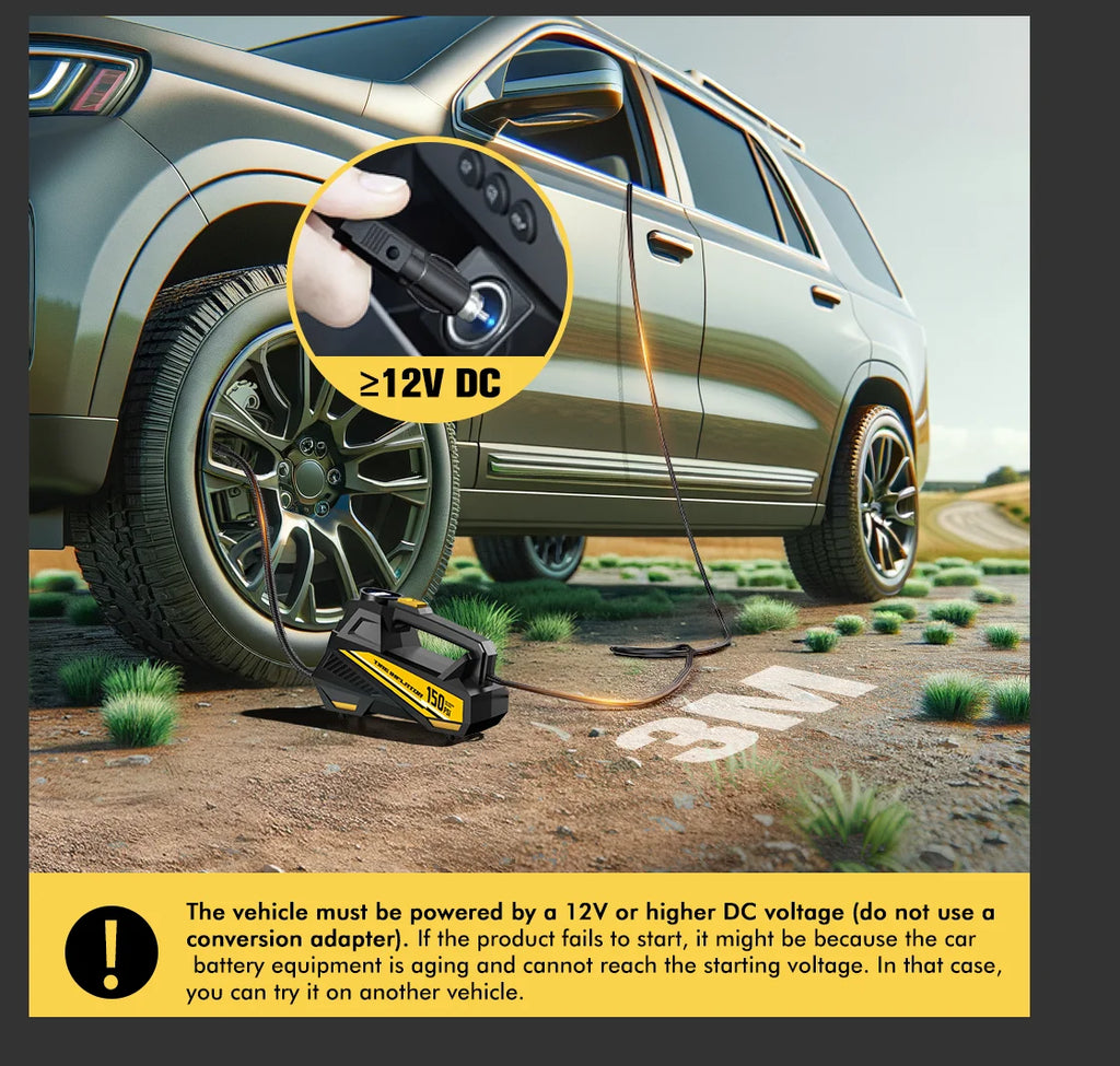 Portable Air Compressor — 150 PSI 12V Tire Inflator