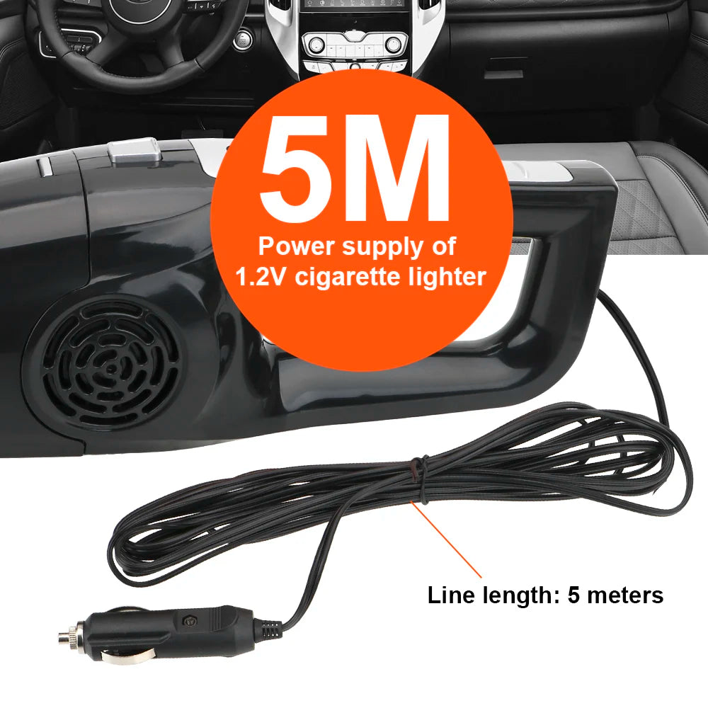 Wet & Dry Car Vacuum — 12V 120W Powerful Handheld, Auto & Home