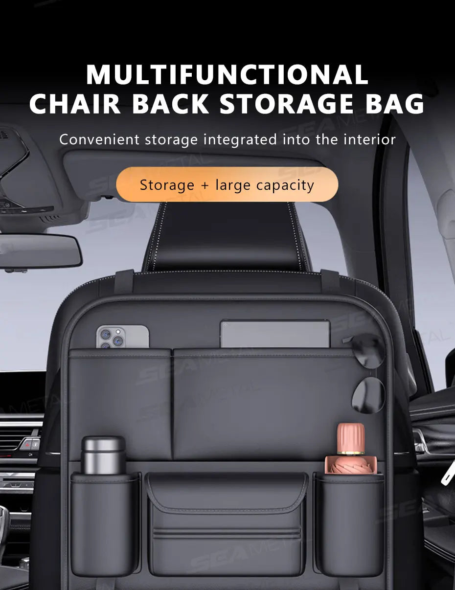 Backseat Car Organizer & Kick Mat — Waterproof with Tablet Holder, Kids & Family Road Trips