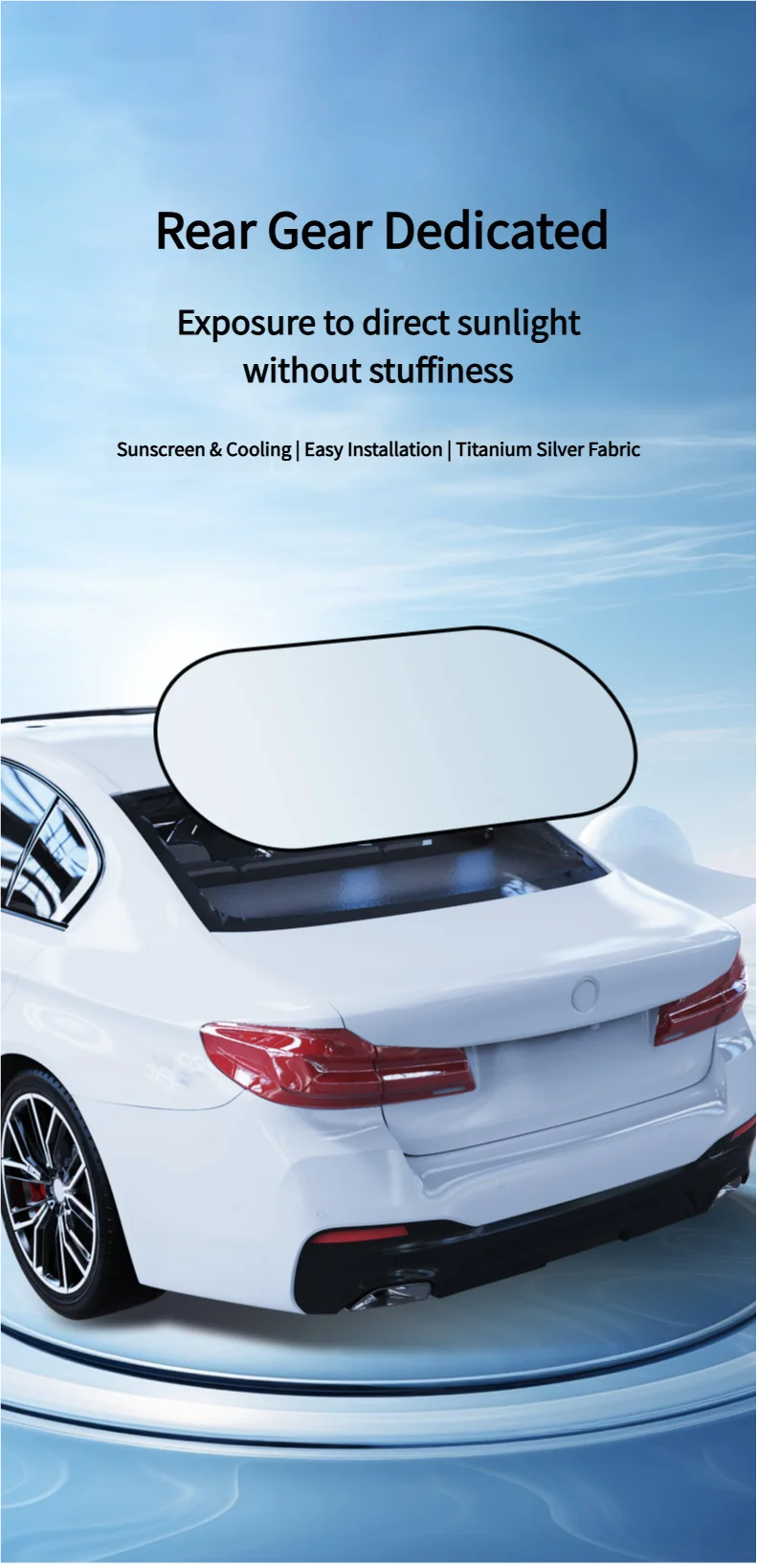 UV-Reflective Rear Windshield Sun Shade — Heat Isolation, Foldable
