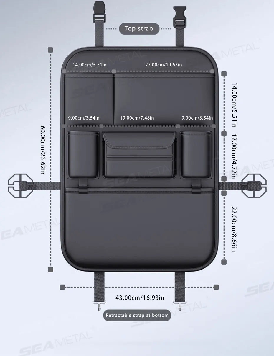 Backseat Car Organizer & Kick Mat — Waterproof with Tablet Holder, Kids & Family Road Trips