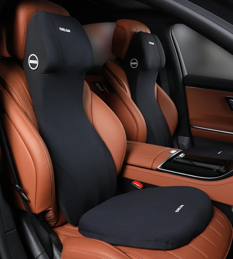Memory Foam Car Headrest Lumbar Support Neck Pillow Back Cushion Seat Waist Car Interior Accessories for Comfortable Travel
