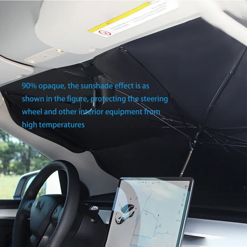 Retractable UV Car Sun Shade — Front Windshield Heat Insulation