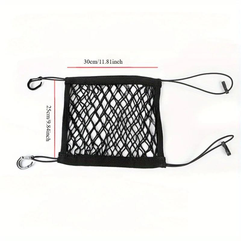 Car Storage Net Bag Between Seats Car Divider Pet Barrier Stretchable Elastic Mesh Bag Organizer Auto Accessories
