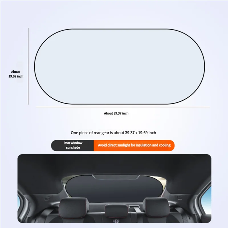 UV-Reflective Rear Windshield Sun Shade — Heat Isolation, Foldable