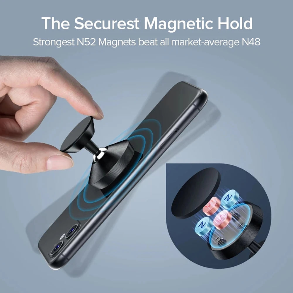 Magnetic Car Phone Holder — Dashboard & Windshield Mount
