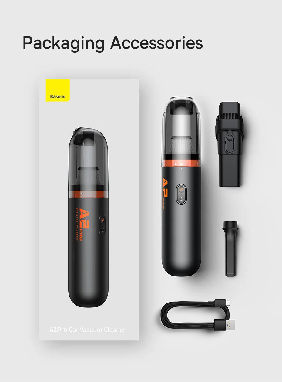 Baseus Car Vacuum — 6,000PA Blow & Vacuum 2-in-1, Home & Office