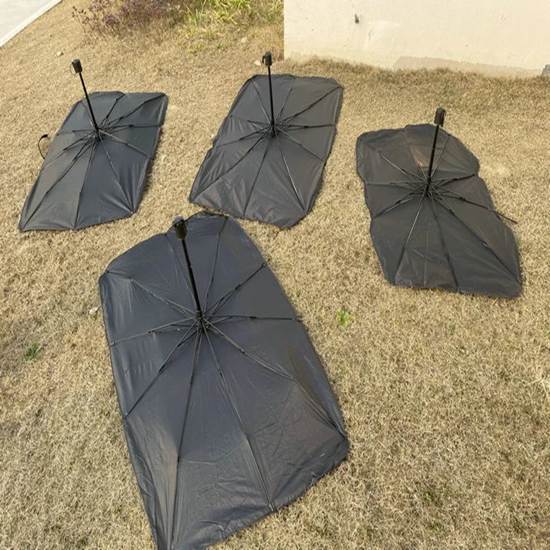 Retractable Front Windshield Sun Shade — Heat & UV Protection, Foldable