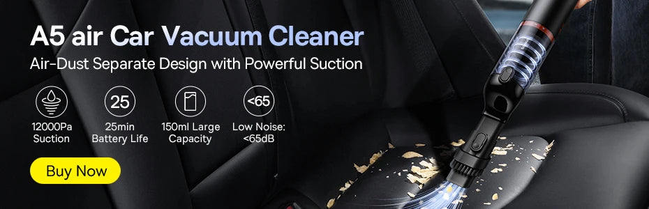 Baseus Car Vacuum — 6,000PA Blow & Vacuum 2-in-1, Home & Office