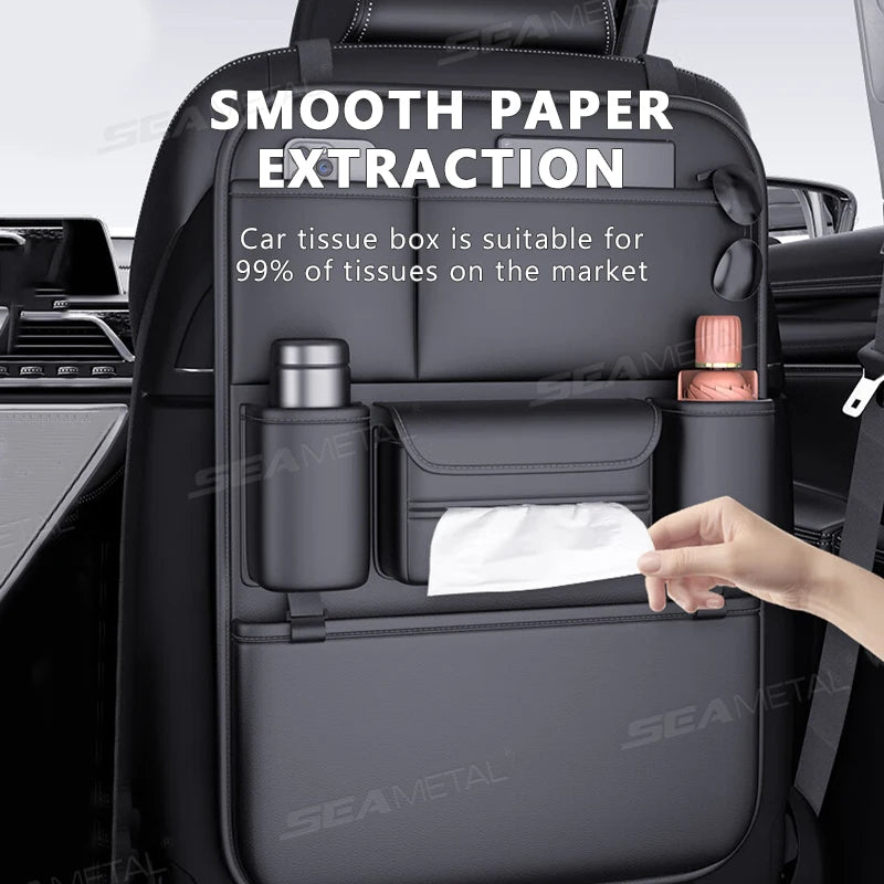 Backseat Car Organizer & Kick Mat — Waterproof with Tablet Holder, Kids & Family Road Trips
