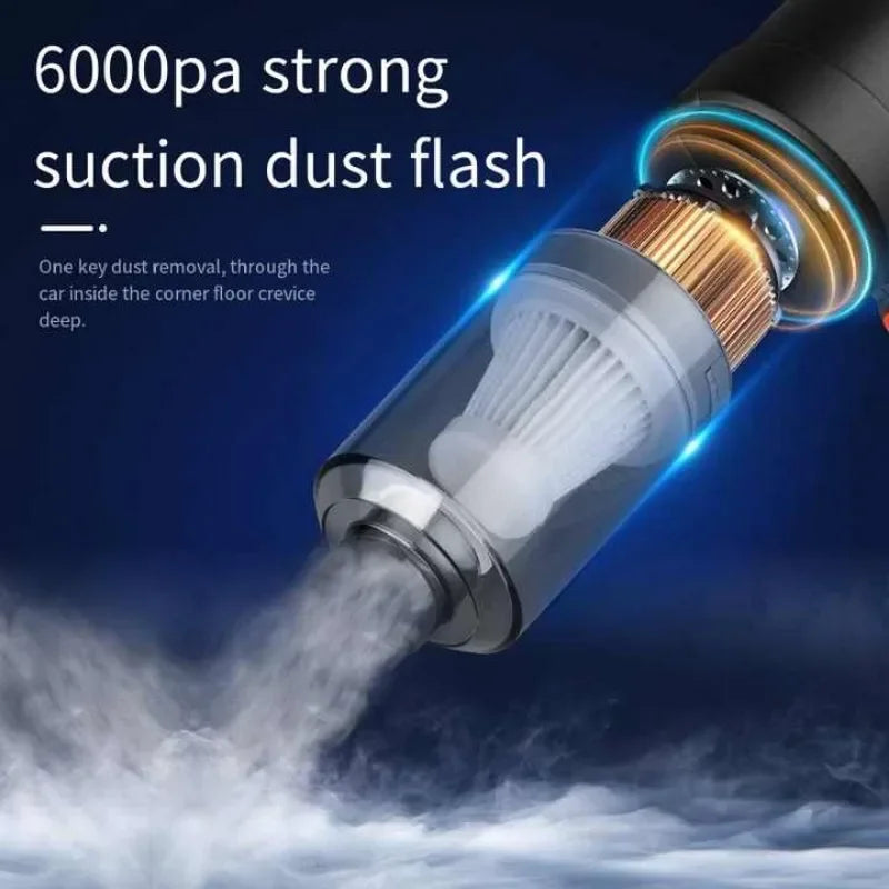 Cordless Mini Car Vacuum — Strong Suction & Blower, Home & Pet Hair