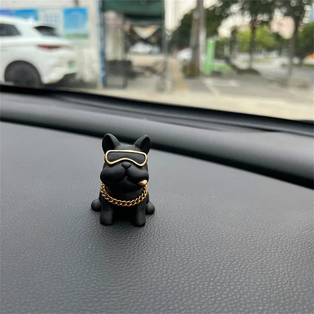 Wear-resistant Bulldog Car Ornaments Feel Comfortable Resin Material Car Dashboard Decoration Car Accessories Interior Decor