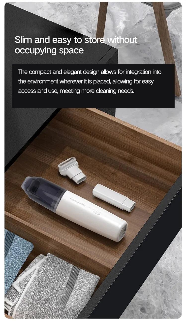 Rechargeable Mini Car Vacuum — Powerful Suction, USB Charging