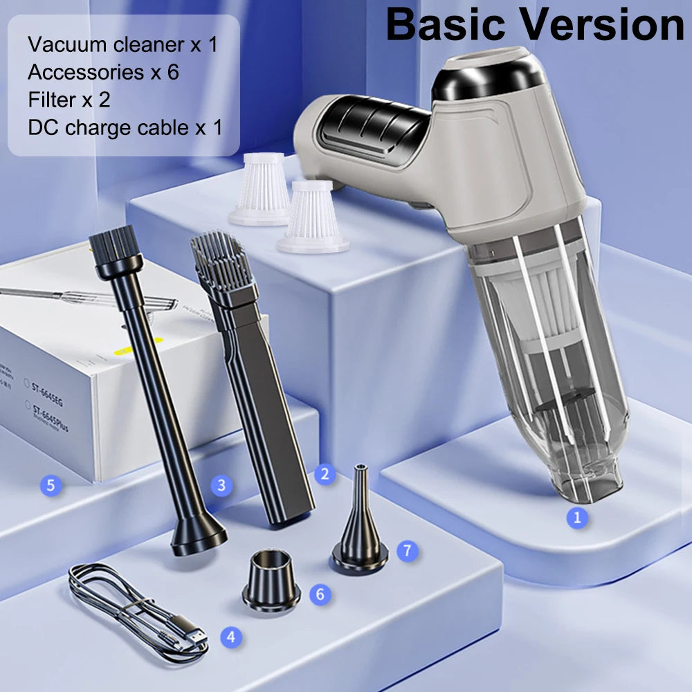 Cordless Car Vacuum — 95,000PA High Suction, 2-in-1 Blower & Vacuum