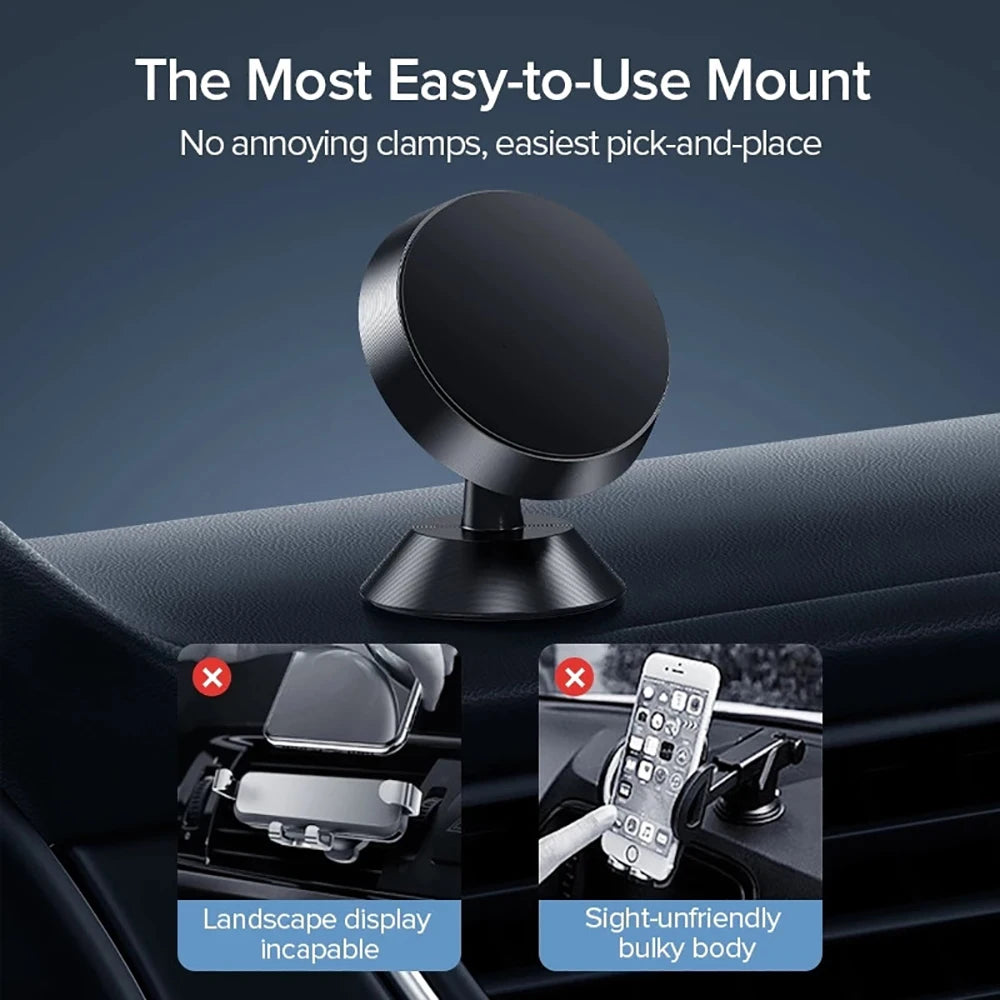 Magnetic Car Phone Holder — Dashboard & Windshield Mount