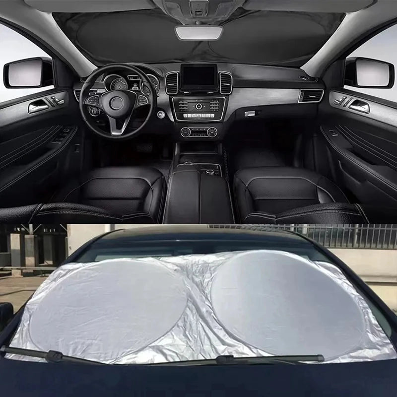 Car Windshield Sun Shade — Anti-UV Visor Cover, Foldable Parasol